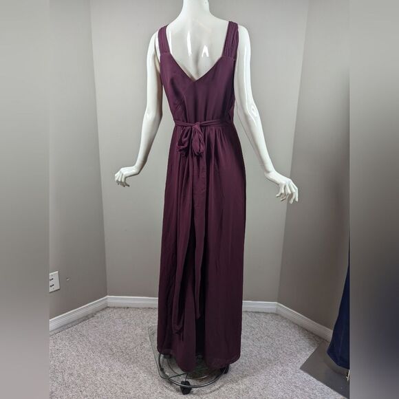 Bill Levkoff Plum Wrap Maxi Dress Size 4 Purple Bridesmaid Wedding Guest Formal - Picture 7 of 12